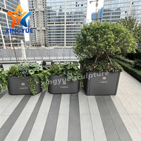 Jardinière rectangulaire grande et durable en acier inoxydable pour extérieur, peinte multicolore, design moderne pour jardin domestique