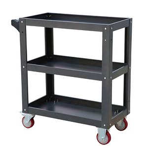 Almacenamiento de garaje personalizado de fábrica, 4 ruedas, gabinete de herramientas industrial móvil de 3 niveles, carro de herramientas de Metal para taller profesional con herramientas - Product Image 5