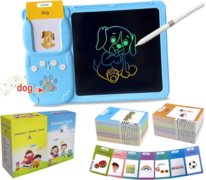 Flash Card Writing Tablet für Mädchen 2-6 Jahre Zeichnen Lernspiel zeug für Kleinkinder Sprach praxis Alphabet Nummer Sensorische Therapie - Product Image 4