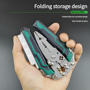 Alicate Multifuncional MYJ Dobrável com Função de Teste Ferramentas para Eletricista Cortador de Fios Alicate de Crimpagem - Product Image 4