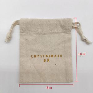 Sac cadeau en mousseline de coton blanc recyclable avec cordon de serrage et logo sérigraphié pour écouteurs et articles d'artisanat, vente en gros - Product Image 2