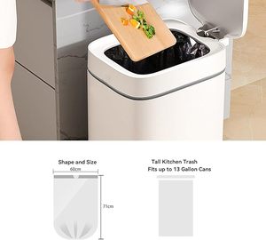 Huamaohengchun10 Bolsas de Basura con Cordón, Paquete de 26, Bolsas para Desechos, 60x71cm, 13g/unidad, Sin Perfume, Blancas - Product Image 2