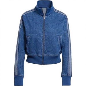 Veste en jean vintage unisexe brodée, streetwear, écologique, coupe-vent, respirante, 100% coton - Product Image 3