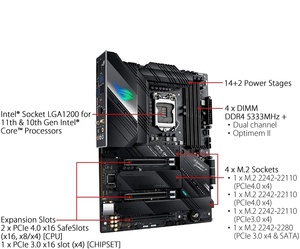 เมนบอร์ด STRIX Z590-F GAMING WIFI มือสองคุณภาพสูง รองรับ LGA1200 Z590 สำหรับซีพียูรุ่นที่ 10/11  DDR4 DP TYPE-C PCIe4.0 รับประกัน 1 ปี Strix Z - Product Image 3