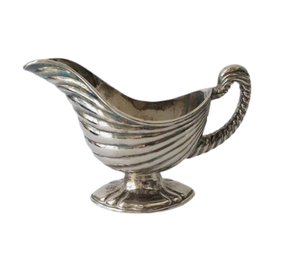 Set of Two Vintage Silver Sauce Gravy Boats Home Kitchen Indian Stainless Steel Gravy Boats From India - Product Image 5