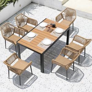 FERA résistant aux intempéries en gros chinois cour jardin ensembles mobilier d'extérieur rotin table et chaises ensemble - Product Image 2