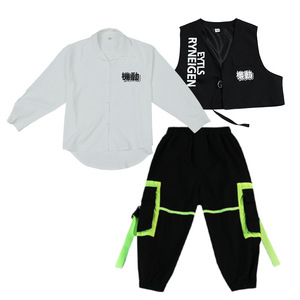 <span class=keywords><strong>Pantaloni</strong></span> camicia da ballo Jazz per bambini gilet Costume Cool Performance Set ragazzi Hop ragazze - Product Image 5