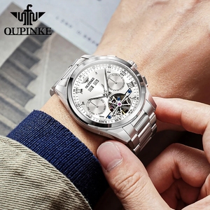 Montre homme OUPINKE 3281, tourbillon, chronographe multifonctionnel, mécanique, étanche 50M, luxe, haute qualité, Reloj - Product Image 3
