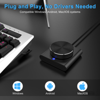 Bouton de contrôle du volume USB pour PC, contrôleur externe de réglage des médias, réglage audio pour ordinateur, compatible avec Win7/8/10/XP/Mac