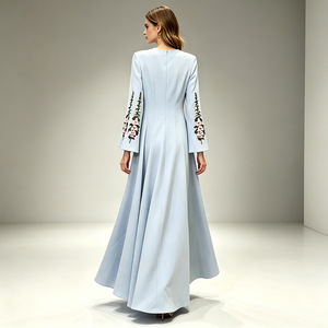 Abito <span class=keywords><strong>da</strong></span> <span class=keywords><strong>Sera</strong></span> <span class=keywords><strong>Outlet</strong></span> di Fabbrica 2026: Elegante Vestito <span class=keywords><strong>da</strong></span> Socialite con Ricami Raffinati, Maniche Svasate e Gonna Lunga a Tubino - Product Image 2