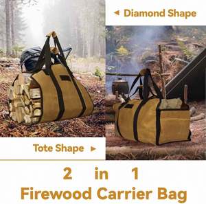 Muestra Gratuita de Soporte para Leña Excepcionalmente Robusto y Bolsa de Transporte para Troncos de Lona Encerada Resistente - Product Image 2