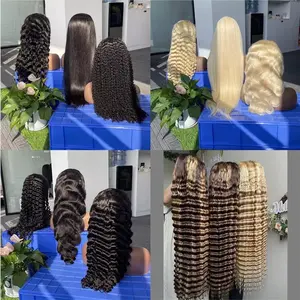 Lijmloze Lichaam Pruiken Menselijk Haar Kant Front Diep Krullend Maagdelijk Haar 360 Full Lace Menselijk Haar Pruiken Voor Zwarte Vrouwen Hd Lace Front Pruiken