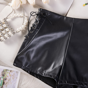 Peeqi 811 nuovo all'ingrosso autunno nuovo arrivo <span class=keywords><strong>pantaloncini</strong></span> <span class=keywords><strong>neri</strong></span> da donna <span class=keywords><strong>pantaloncini</strong></span> attillati in <span class=keywords><strong>pelle</strong></span> Casual da donna - Product Image 5