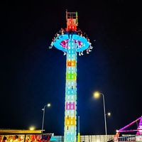 Manège Gyro Drop Tower Ride, chute libre de 9m à 13m de hauteur, avec tour rotative, attraction de fête foraine