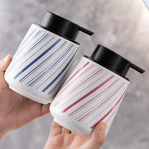 Bouteille pompe à <span class=keywords><strong>mousse</strong></span> simple et colorée rayée pour savon liquide, gel douche, shampoing, lotion - Product Image 2