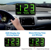 Precio de Fábrica C80 para Todos los Vehículos, Velocímetro Digital Compatible con Pantalla de 4.5 Pulgadas, GPS MPH/KM/H, Pantalla HUD para el Tablero del Automóvil, Color Negro