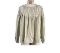 Blus Wanita Berkualitas Tinggi, Formal, Bahan Nylon Solid, Bernapas, Lengan Panjang Mengembang, Tali Serut, Punggung Terbuka, Kerah O, Ruffle