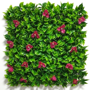 Buis artificiels panneaux d'herbe panneau mural en bois 3d tissu fleurs artificielles tenture murale fleurs artificielles pu arbre mural - Product Image 3