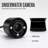 Caméra de pêche Full HD 1080P, qualité militaire, durable, finition mate, 8 pouces, étanche IP68, visionnement sous l'eau à 20 m, écran tactile LCD