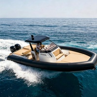 Bateau semi-rigide de luxe en aluminium 990 de 33 pieds avec deux moteurs hors-bord pour bateau d'accompagnement de yacht