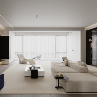 Ensemble Complet de Mobilier de Salon de Luxe en Cuir Italien, Canapé d'Angle et Table Basse en Marbre pour Espace de Divertissement de Manoir