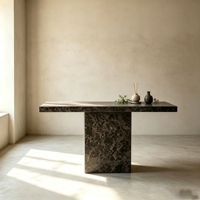Table console moderne en marbre Dark_Emperado Wabi-Sabi pour salon