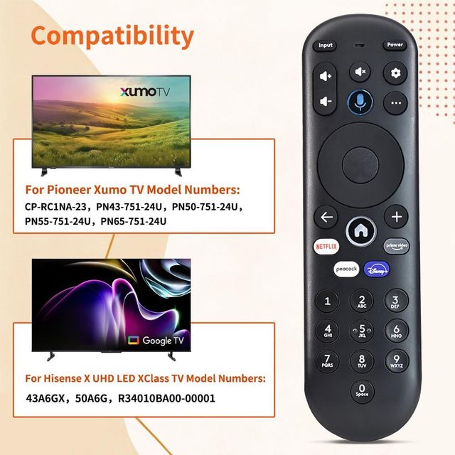 MG3-R34010 New Remote Control Replacement Use for pioneer Xumo TV CP-RC1NA-23 Voice Function Use for Hisense X UHD LED XClass TV