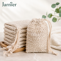 Sac de savon en sisal de chanvre naturel exfoliant pour le bain du corps pochette en maille sac à récurer pour savon ramie lin écologique mini sac pour savons