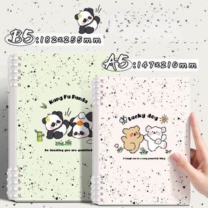 <b>Animal</b>-Themed B5 Loose-leaf Notebook for Junior High Students Splash-Ink Hardcover Detachable Buckle Exercise Book for College - Product Image 4