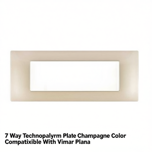 Placa de Tecnopolímero de 7 Vías Color Champán Compatible con Vimar Plana - Product Image 2