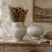 Vase à fleurs en céramique unique Jossin avec finition texturée rustique, design minimaliste pour fleurs séchées, décoration de salon