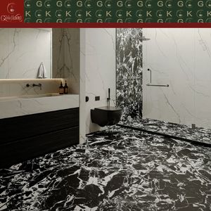 Dalles <span class=keywords><strong>de</strong></span> marbre noir Nero Marquina GOLDKING pour revêtement mural et sol <span class=keywords><strong>de</strong></span> salle <span class=keywords><strong>de</strong></span> bain, polies, grand format, découpe sur mesure, taille jumbo - Product Image 5