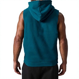 Exclusive Men's <b>Sleeveless</b> <b>Hoodie</b> Workout Shirt Stretch Athletic Fabric Comfortable Training Fit Custom Logo Colors Sizes - Product Image 5