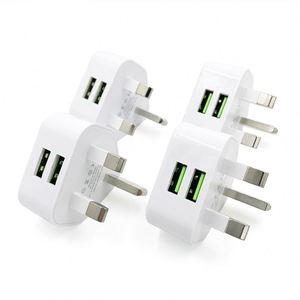 Cargador Rápido USB de 2 Puertos con Estándar Británico, Adaptador de Corriente de Viaje para Montar en la Pared para Teléfonos Móviles y Tabletas - Product Image 1