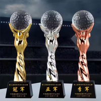 Trophée en cristal 3D personnalisé vierge pour le golf, trophées vierges en cristal pour le golf, trophées en verre pour le football, trophées en cristal