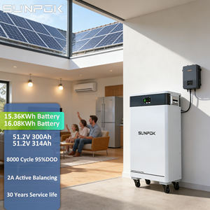 Batería de Litio SUNPOK <span class=keywords><strong>Powerwall</strong></span> 51.2V 300AH LifePO4, Batería de Iones de Litio de 15kwh con BMS Inteligente para Sistema de Energía Solar - Product Image 1