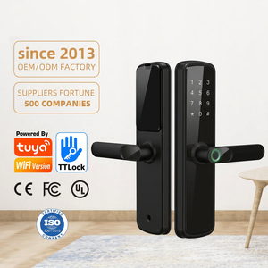 Kunci Pintu Pintar <span class=keywords><strong>Digital</strong></span> Sidik Jari TTlock dengan Gagang Pengaman, Kata Sandi Elektronik, Tuya WiFi, Cerraduras Inteligente - Product Image 1