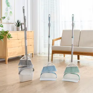 Kworld 8590 broom and dustpan comb set for home super long dust broom dustpan set broom and dustpan set