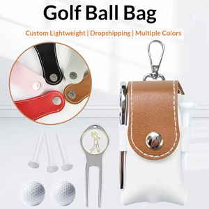 कमल का डिजाइन चमड़े पोर्टेबल मिनी गोल्फ बॉल बैग अनुकूलन खेल गौण - Product Image 3