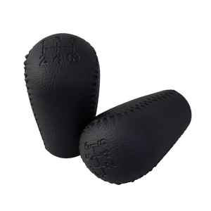 Leather <b>Shift</b> <b>Knob</b> Black Stitched 5 6 Speed Ergonomic For Toyota Vehicles - Product Image 2