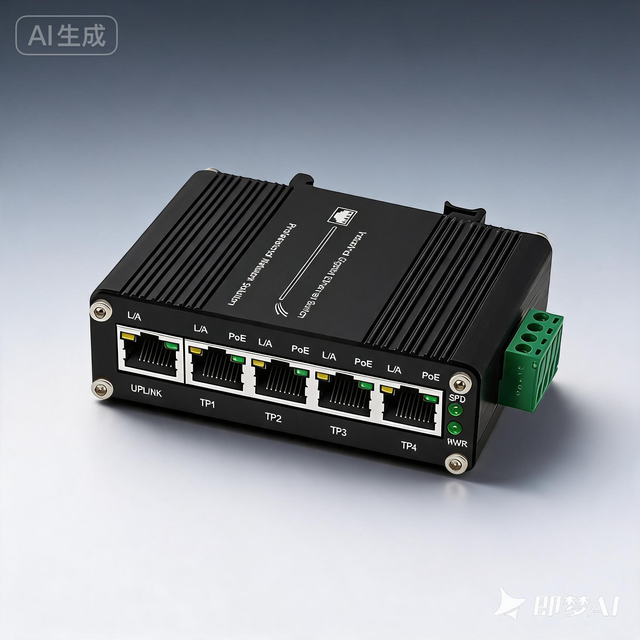 Mini Industrial 5 Ports Gigabit 30W PoE Switch, Hardened IEEE 802.3af/at 30W PoE+ Fiber Switch, 12V- 48VDC