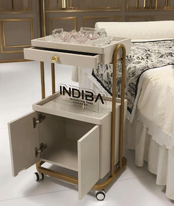 Specialized Modern Iron Eco-Friendly 4-Wheel Salon <b>Trolley</b> <b>Tool</b> Storage Cart for Beauty Nail Barber Salons Home Office Bathroom - Product Image 1