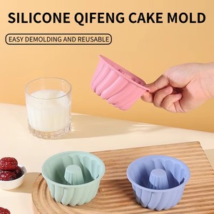 Juego de 6 Moldes de Silicona Qifeng para Pastel de Arroz al Vapor, Bizcocho Chino y Pudín de Crema, Reutilizables, Utensilios de Cocina - Product Image 3