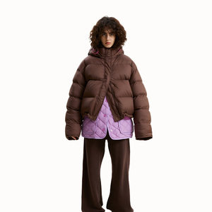 Doudoune d'hiver en duvet imperméable pour femmes personnalisées avec fourrure décorée d'une grande écharpe Doublure en polyester Russie <span class=keywords><strong>Canada</strong></span> Australie - Product Image 4