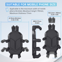 Support de téléphone antichoc en alliage d'aluminium pour vélo, antivol, flexible, réglable en hauteur, pare-soleil, pour moto