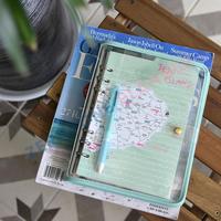 Personnalisé avec bord en cuir A5A6A7 chic classeur budgétaire 6 anneaux couverture transparente en vinyle transparent pour agenda organisateur planificateur