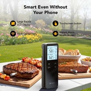 <span class=keywords><strong>Termometro</strong></span> <span class=keywords><strong>per</strong></span> Carne WiFi con Doppia Sonda Bluetooth, Impermeabile IP67 <span class=keywords><strong>per</strong></span> Griglia, <span class=keywords><strong>Forno</strong></span> e Affumicatore - Product Image 2