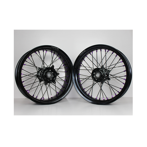 Suministro directo de fábrica 3,5*17 delantero 5,0*17 <span class=keywords><strong>pulgadas</strong></span> rueda trasera Supermoto <span class=keywords><strong>Pit</strong></span> <span class=keywords><strong>Bike</strong></span> ruedas para venta neumático antideslizante 17 <span class=keywords><strong>pit</strong></span> <span class=keywords><strong>bike</strong></span> KTM ruedas - Product Image 5