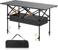 Table de pique-nique pliable portable avec sac de rangement pour le camping, la plage, le jardin, les fêtes, les barbecues, la terrasse