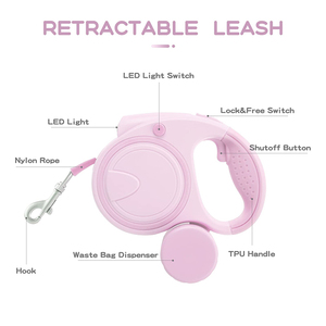 Guinzaglio da addestramento per animali domestici in Nylon retrattile <span class=keywords><strong>Auto</strong></span> personalizzato per cani medi di lusso luci telescopiche automatiche - Product Image 2